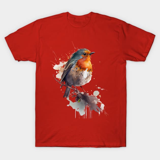 Robin Bird Watercolor 7.0 T-Shirt T-Shirt by CreativeDesignsx